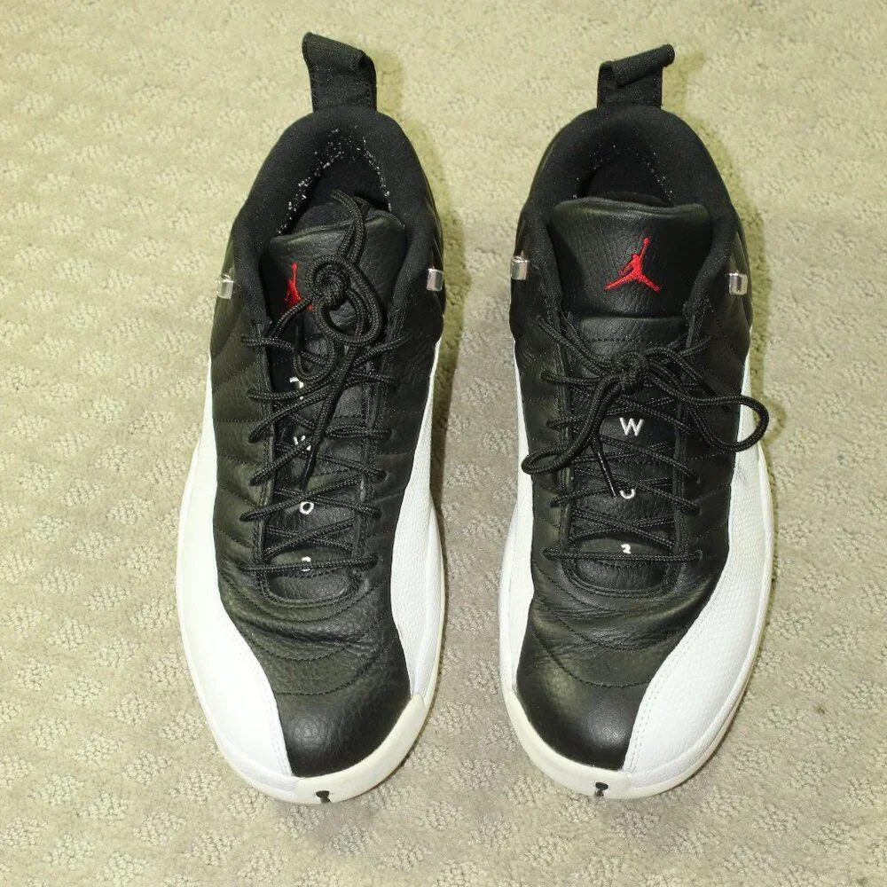 Size 12 - Air Jordan 12 Retro Low Playoffs Black/Varsity Red-White Sneakers IOB